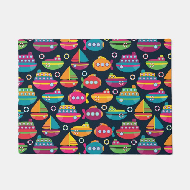 Ozean-Transport-Muster Fußmatte (Vorderseite)