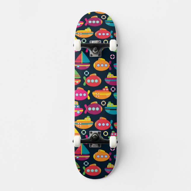 Ozean-Transport-Muster Skateboard (Vorderseite)