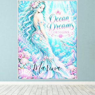 Ozean-Träume Meerjungfrau Prinzessin Fantasy in Pa Leinwanddruck