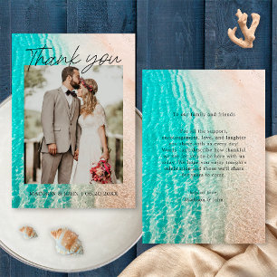 Ozean-Tropische Strandfoto-Hochzeit-Dankeskarten Dankeskarte