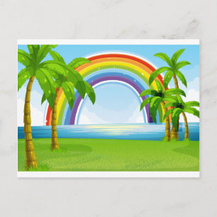 Ozean und Regenbogen Postkarte