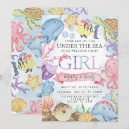 Ozean Under the Sea Girl Shower Einladung