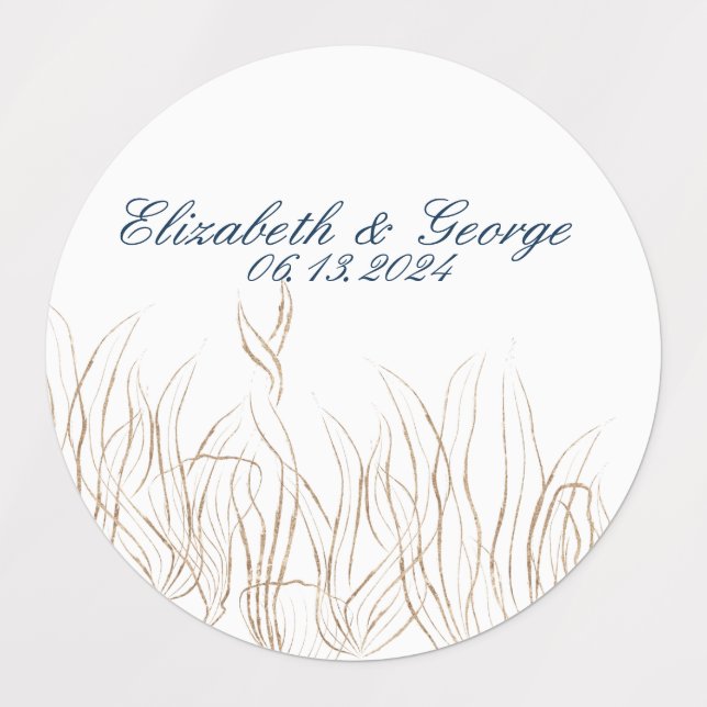 Ozean unter dem Meer Elegante Hochzeit Etiketten (Design 1)