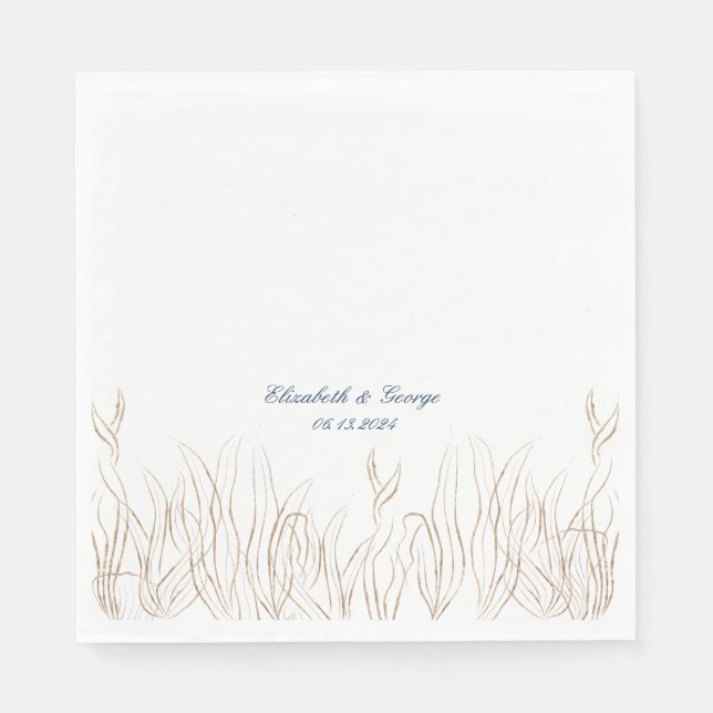 Ozean unter dem Meer Elegante Hochzeit Serviette (Vorderseite)