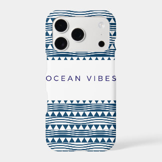 Ozean-Vibes Geometrie – marineblaue Küste