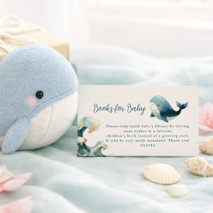 Ozean-Wal-Wellen-Elfenbein-Bücher für Baby Shower  Begleitkarte