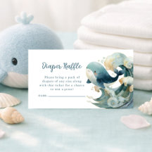 Ozean-Wal-Wellen-Windel-Raffle-Weiß-Baby-Party