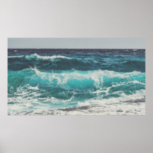 Ozean-Wellen am Strand-Foto Poster
