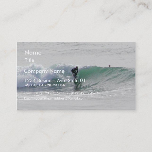 Ozean-Wellen, die Surfer surfen Visitenkarte (Vorderseite)