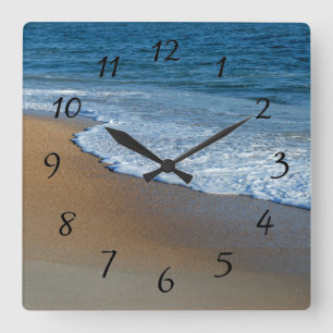 Ozean-Wellen Quadratische Wanduhr