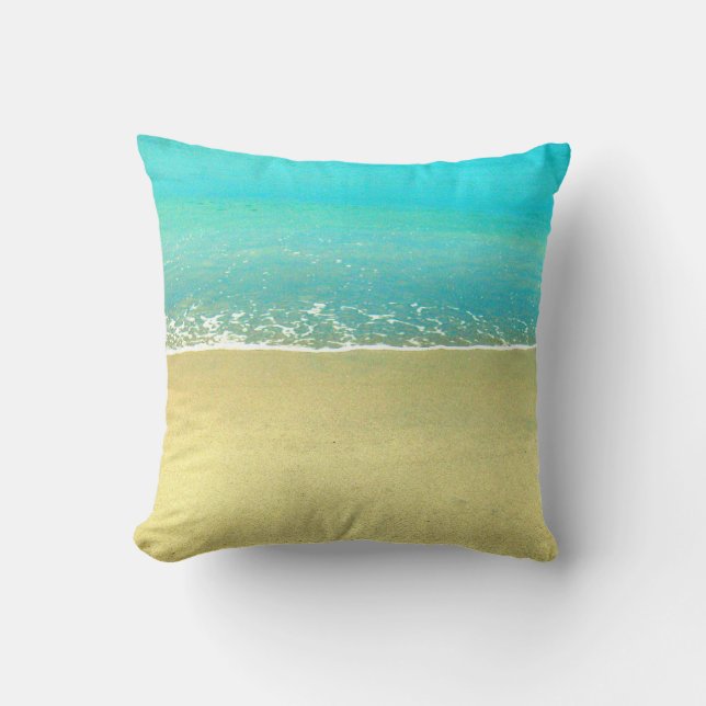 Ozean-Wellen-Strand-Sand-Kissen Kissen (Vorderseite)