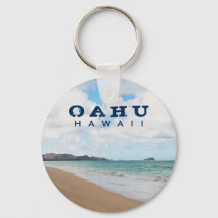 Ozean-Wellen u. Strand Oahus Hawaii Schlüsselanhänger