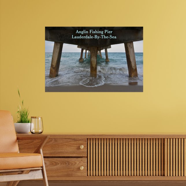 Ozeanansicht unter der Pier-Fotografie Poster (Wohnzimmer 2)