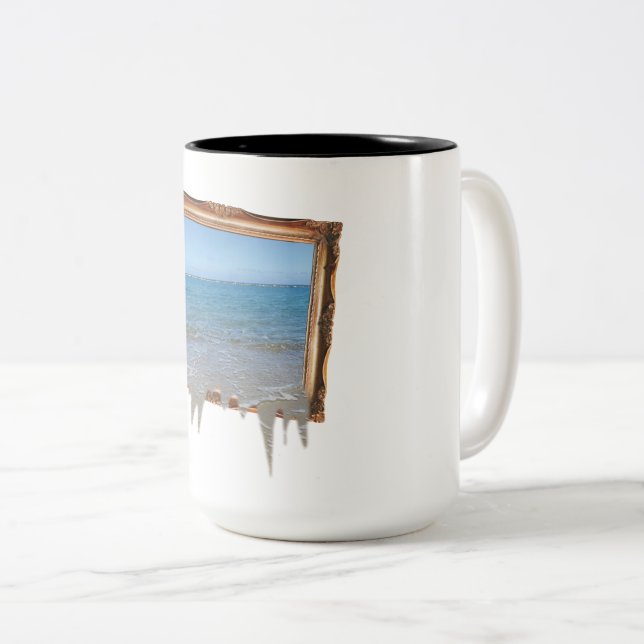 Ozeanausbreitung aus Bilderrahmen Zweifarbige Tasse (VorderseiteRechts)