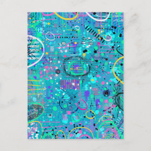 Ozeanblasen: Maximalistische Kunst Postkarte