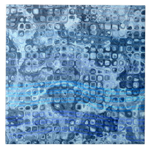 Ozeanblau abstraktes Wassermuster Fliese