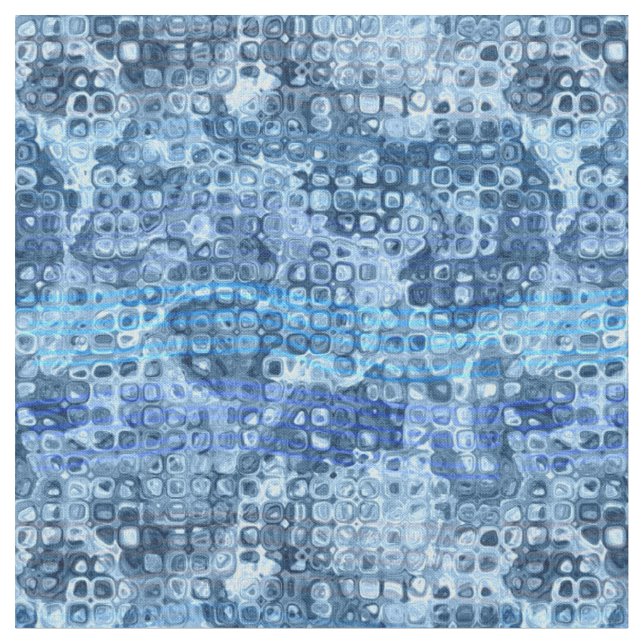 Ozeanblau abstraktes Wassermuster Stoff (Nahaufnahme)