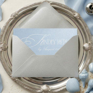 Ozeanblau-Luxus-Hochzeit QR CODE RSVP Karte