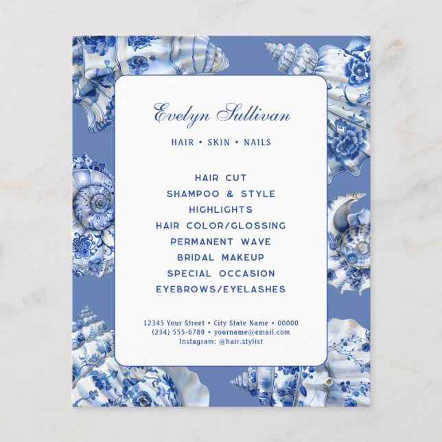 Ozeanblau Muscheln Flyer (Vorne)