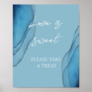 Ozeanblaue Aquamarine-Liebe ist süße Brautparty  Poster