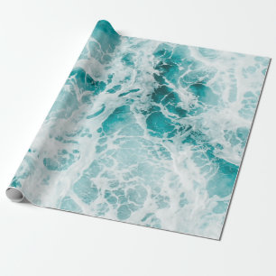 Ozeanblaue Wellen Geschenkpapier