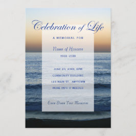 Ozeanblauer Gedenkfeier Einladung