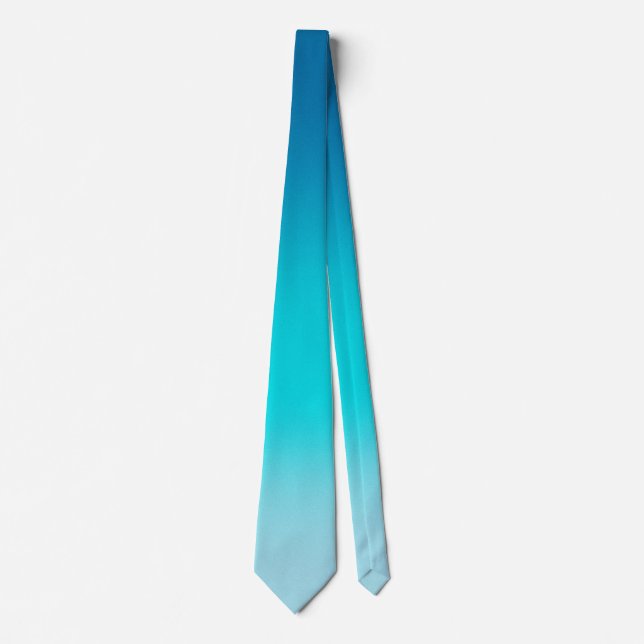 Ozeanblauer Gradient-Schlips Krawatte (Vorderseite)