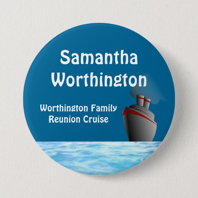 Ozeandampfer-Kreuzfahrt-Namen-Abzeichen Button (Vorderseite)