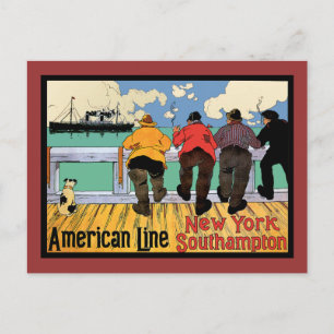 Ozeandampfer nach New York Postkarte