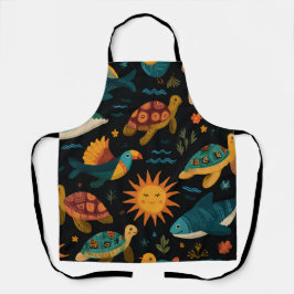 Ozeandrift-All-Over-Druck-Schürze Geschenk Schürze