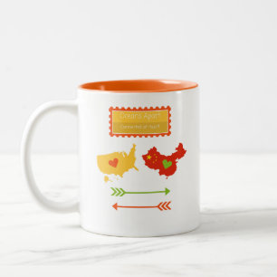 Ozeane auseinander angeschlossen an der Herz Zweifarbige Tasse