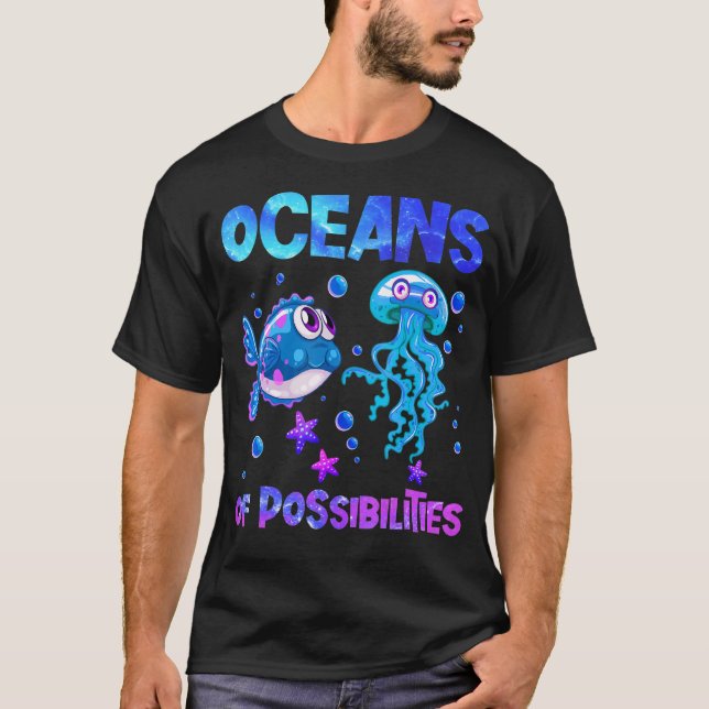 Ozeane der Möglichkeiten Sommerlesen 2022 Meer und T-Shirt (Vorderseite)