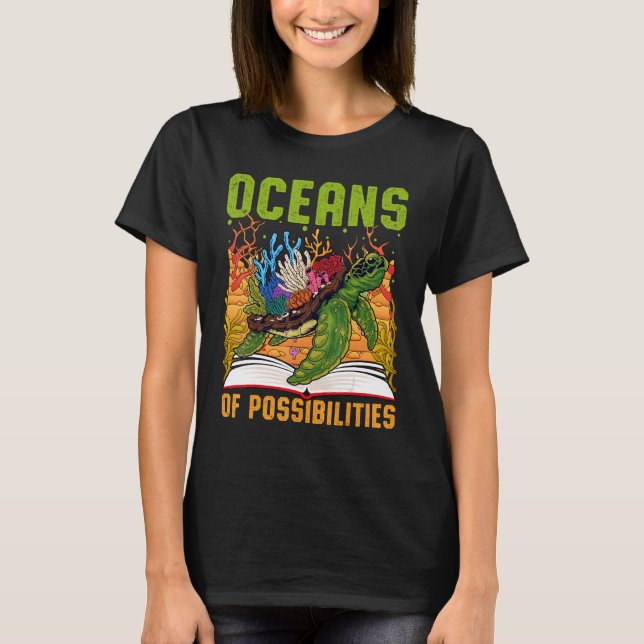 Ozeane der Möglichkeiten Sommerlesung Bibliothekar T-Shirt (Vorderseite)