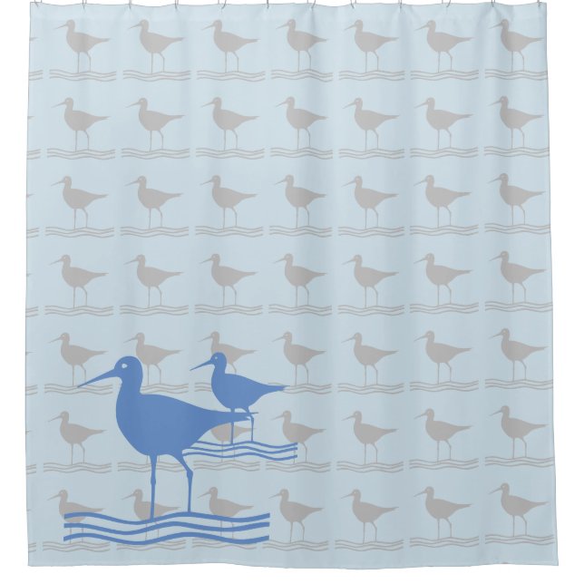 Ozeane und Vogelfänger Duschvorhang (Vorderseite)