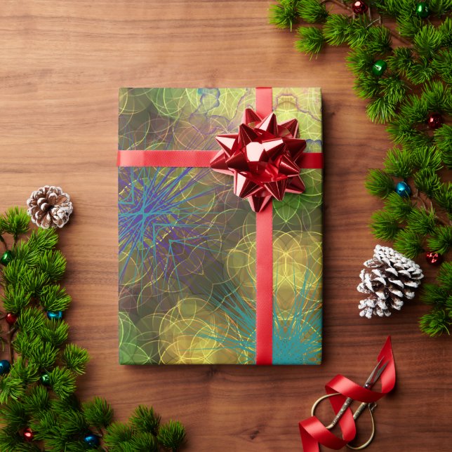 Ozeangarten, grün, gelb, lila Seeigel Geschenkpapier (Feiertagsgeschenk)
