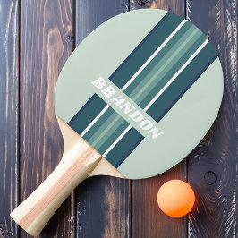 Ozeangrüne Nostalgische Kundgebung Streifen mit Na Tischtennis Schläger
