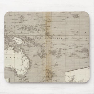 Ozeanien-farbige Karte Mousepad
