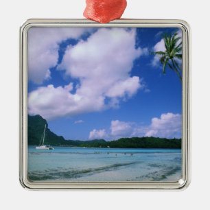 Ozeanien, Französisch-Polynesien, Tahiti. Ansicht Silbernes Ornament