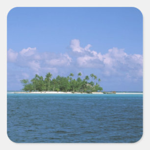 Ozeanien, Französisch-Polynesien, Tahiti. Klein Quadratischer Aufkleber