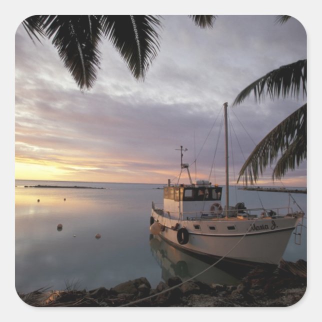 Ozeanien, Polynesien, Cookinseln, Aitutaki Quadratischer Aufkleber (Vorderseite)