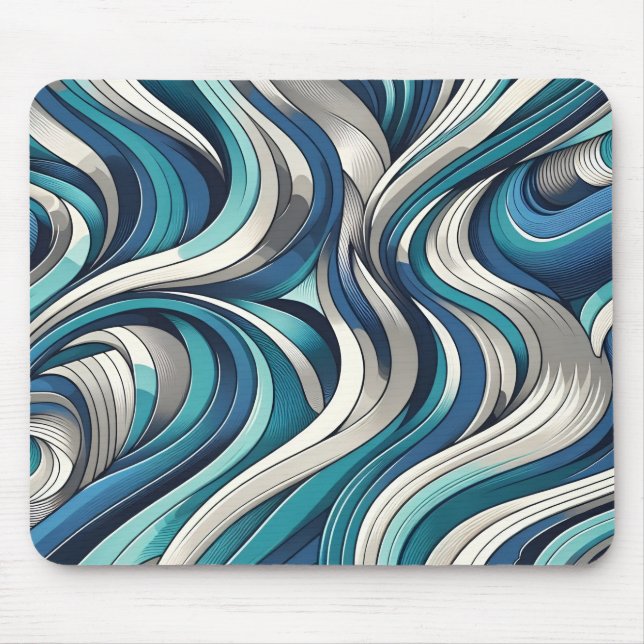 OzeanInspiriert Wellenmuster Mousepad (Vorne)