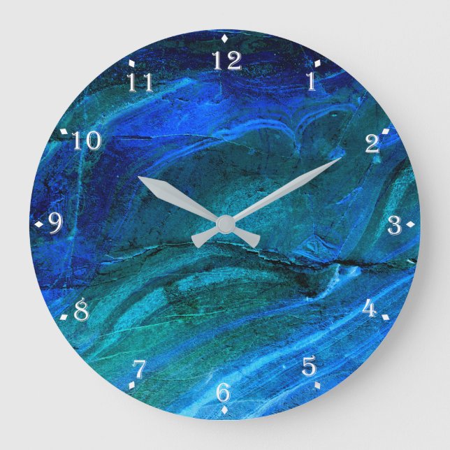 Ozeanisch geformter Stein  Große Wanduhr (Vorderseite)