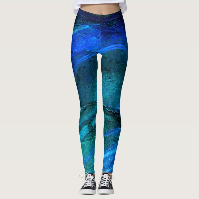 Ozeanisch geformter Stein  Leggings (Vorderseite)