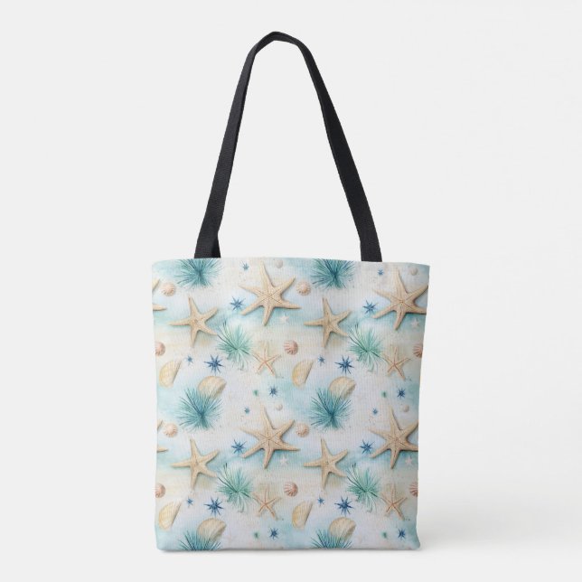 Ozeanisch Inspiriert Meeresfrüchte- und Muscheldek Tasche (Rückseite)