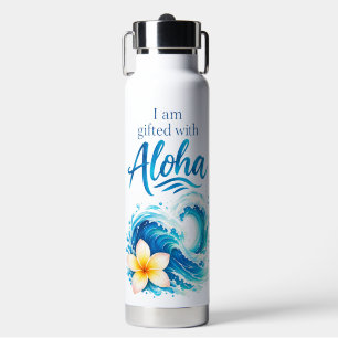 Ozeanisch inspirierte Aloha-Plumeria-Wasserflasche Trinkflasche