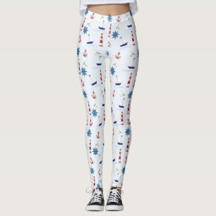 Ozeanische nautischanker und Leuchtturm-Leggings Leggings
