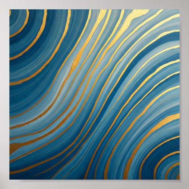 "Ozeanischer Goldfluss Poster (Vorne)