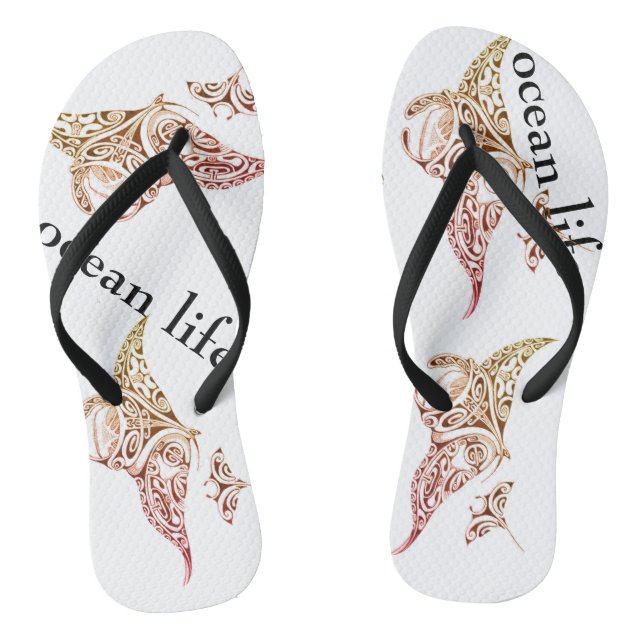 Ozeanleben-Mantarochen Flip Flops (Fußbett)