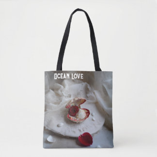 Ozeanliebe Weiße Tragetasche – Seashell & Rose Coa Tasche