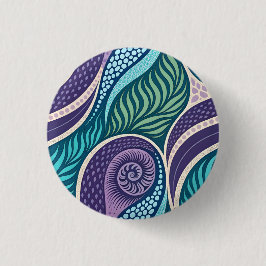 Ozeanmuschel- und Seetang-Mandala Button
